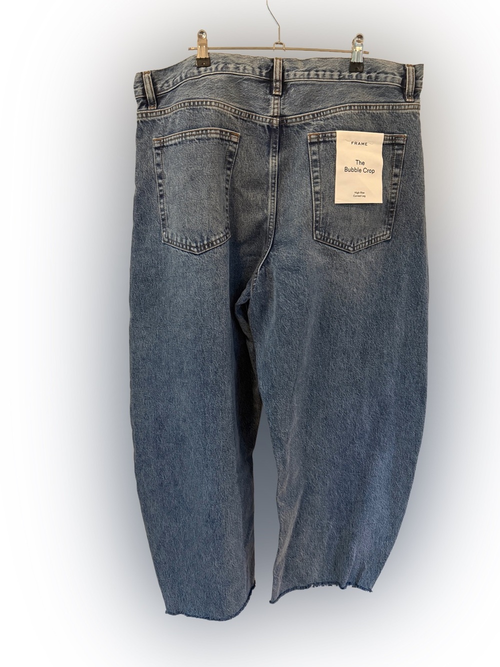 NWT Frame The Bubble High-Rise Crop Barrel-Leg Jeans, Size 33 - Picture 6 of 11